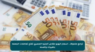 تراجع ملحوظ.. أسعار اليورو مقابل الجنيه المصري تفتح تعاملات الجمعة بتغيرات واضحة